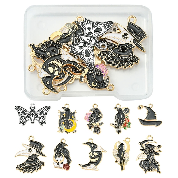 PandaHall 10Pcs 10 Style Alloy Enamel Pendants, Gothic Theme, Mixed Shape, Mixed Color, 18~32x15~30x1~2.5mm, Hole: 1.8~2mm, 1pc/style..., Multicolor
PandaHall 10Pcs 10 Style Alloy Enamel Pendants, Gothic Theme, Mixed Shape, Mixed Color, 18~32x15~30x1~2.5mm, Hole: 1.8~2mm, 1pc/style..., Multicolor