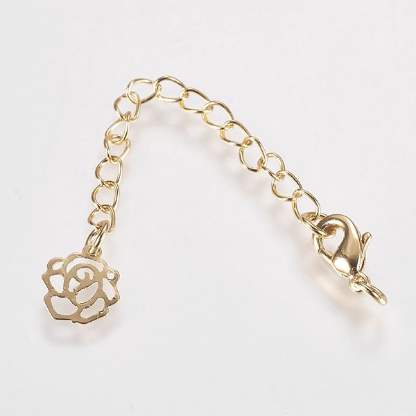 PandaHall Long-Lasting Plated Brass Chain Extender, with Lobster Claw Clasps and Flower Tips, Real 18K Gold Plated, 73x3mm, Hole: 2.5mm...
PandaHall Long-Lasting Plated Brass Chain Extender, with Lobster Claw Clasps and Flower Tips, Real 18K Gold Plated, 73x3mm, Hole: 2.5mm...