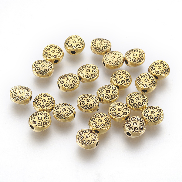 PandaHall Tibetan Style Alloy Beads, Flat Round, Antique Golden, Lead Free & Cadmium Free, 7x7x3mm, Hole: 1.5mm Alloy Flat Round
PandaHall Tibetan Style Alloy Beads, Flat Round, Antique Golden, Lead Free & Cadmium Free, 7x7x3mm, Hole: 1.5mm Alloy Flat Round