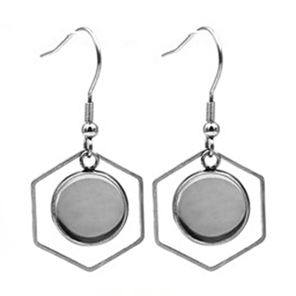 PandaHall Hollow Stainless Steel Earring Hooks, with Flat Round Cabochon Settings, Stainless Steel Color, Tray: 12mm Stainless Steel
PandaHall Hollow Stainless Steel Earring Hooks, with Flat Round Cabochon Settings, Stainless Steel Color, Tray: 12mm Stainless Steel