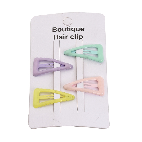 PandaHall Triangle Spray Painted Iron Snap Hair Clip for Girls, Mixed Color, 16x30.5x3mm, 4pcs/card Iron Multicolor
PandaHall Triangle Spray Painted Iron Snap Hair Clip for Girls, Mixed Color, 16x30.5x3mm, 4pcs/card Iron Multicolor