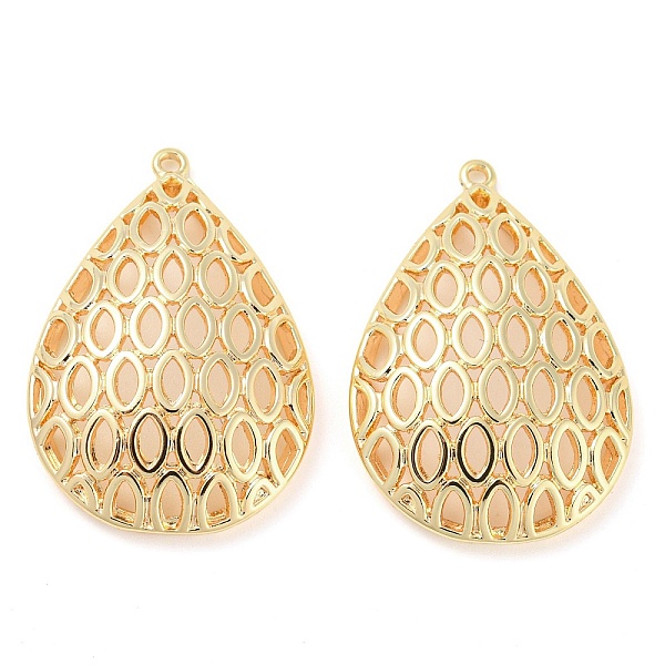 PandaHall Rack Plating Brass Pendants, Hollow Teardrop Charm, Real 18K Gold Plated, 27.5x18.5x5mm, Hole: 0.8mm Brass Teardrop
PandaHall Rack Plating Brass Pendants, Hollow Teardrop Charm, Real 18K Gold Plated, 27.5x18.5x5mm, Hole: 0.8mm Brass Teardrop