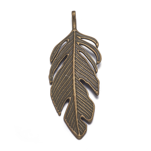 PandaHall Tibetan Style Alloy Leaf Big Pendants, Lead Free and Cadmium Free, Leaf, Antique Bronze, 62x23x2mm, hole: 2mm Alloy Leaf
PandaHall Tibetan Style Alloy Leaf Big Pendants, Lead Free and Cadmium Free, Leaf, Antique Bronze, 62x23x2mm, hole: 2mm Alloy Leaf