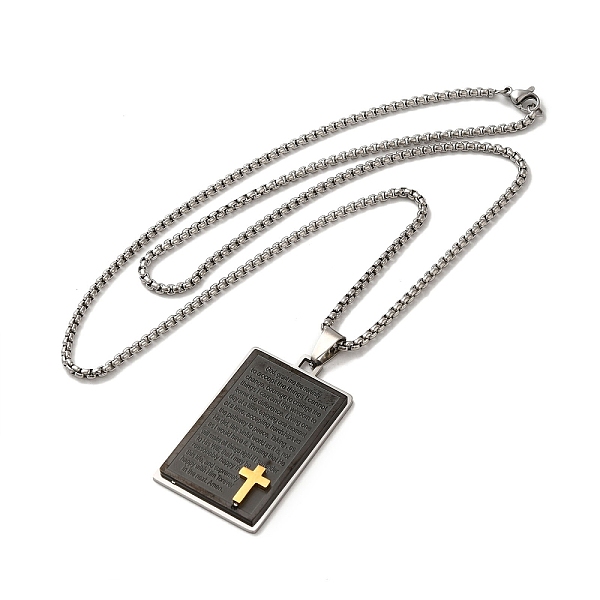 PandaHall Cross Religion Tag 201 Stainless Steel Pendant Necklace with Iron Box Chains, Black, 23.23 inch(59cm) 201 Stainless Steel Cross
PandaHall Cross Religion Tag 201 Stainless Steel Pendant Necklace with Iron Box Chains, Black, 23.23 inch(59cm) 201 Stainless Steel Cross