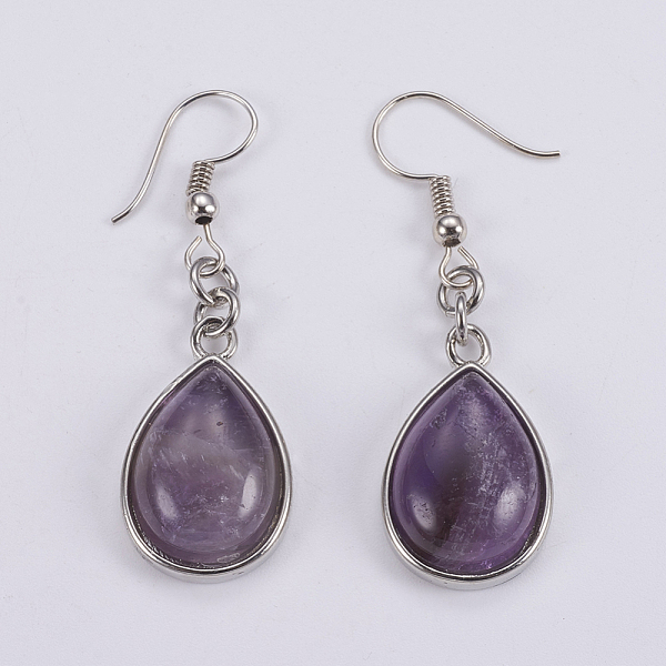 PandaHall Natural Amethyst Dangle Earrings, with Brass Findings, teardrop, 50mm, Pin: 0.7mm Amethyst Purple
PandaHall Natural Amethyst Dangle Earrings, with Brass Findings, teardrop, 50mm, Pin: 0.7mm Amethyst Purple