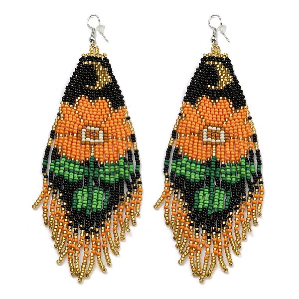 PandaHall Boho Seed Bead Flower Tassel Earrings, Iron Dangle Earring for Women, Orange, 130x42mm Seed Beads Flower Orange
PandaHall Boho Seed Bead Flower Tassel Earrings, Iron Dangle Earring for Women, Orange, 130x42mm Seed Beads Flower Orange