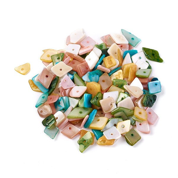 PandaHall Shell Beads, Dyed, Nuggets Chips, Mixed Color, 6.2~15.2x4.3~7.3x0.4~3.8mm, Hole: 1mm Other Sea Shell Chip Multicolor
PandaHall Shell Beads, Dyed, Nuggets Chips, Mixed Color, 6.2~15.2x4.3~7.3x0.4~3.8mm, Hole: 1mm Other Sea Shell Chip Multicolor