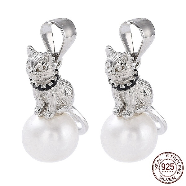 PandaHall Rhodium Plated 925 Sterling Silver Micro Pave Cubic Zirconia Pendants, with Natural Pearl Beads, Cat Charms, Platinum, 18.5x8x10mm...
PandaHall Rhodium Plated 925 Sterling Silver Micro Pave Cubic Zirconia Pendants, with Natural Pearl Beads, Cat Charms, Platinum, 18.5x8x10mm...
