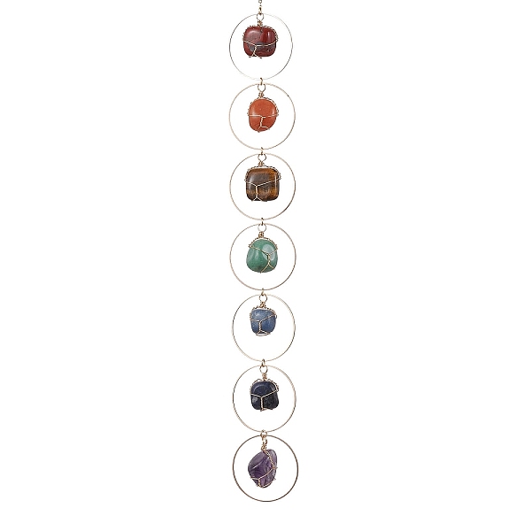 PandaHall Chakra Jewelry Natural Mixed Gemstone Pendant Decorations, with Brass Linking Rings, Golden, 387mm Mixed Stone Flat Round
PandaHall Chakra Jewelry Natural Mixed Gemstone Pendant Decorations, with Brass Linking Rings, Golden, 387mm Mixed Stone Flat Round
