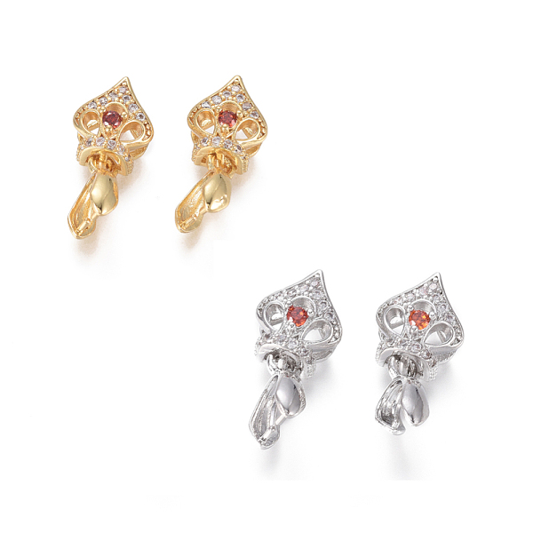 PandaHall Brass Micro Pave Cubic Zirconia Ice Pick Pinch Bails, Long-Lasting Plated, Crown, Mixed Color, Crown: 10x9x6.5mm, Hole: 2.5x5mm..., Clear
PandaHall Brass Micro Pave Cubic Zirconia Ice Pick Pinch Bails, Long-Lasting Plated, Crown, Mixed Color, Crown: 10x9x6.5mm, Hole: 2.5x5mm..., Clear