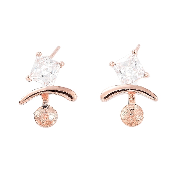 PandaHall 925 Sterling Silver with Cubic Zirconia Stud Earring Findings, with S925 Stamp, for Half Drilled Beads, Rose Gold, 15x11mm, Pin...
PandaHall 925 Sterling Silver with Cubic Zirconia Stud Earring Findings, with S925 Stamp, for Half Drilled Beads, Rose Gold, 15x11mm, Pin...
