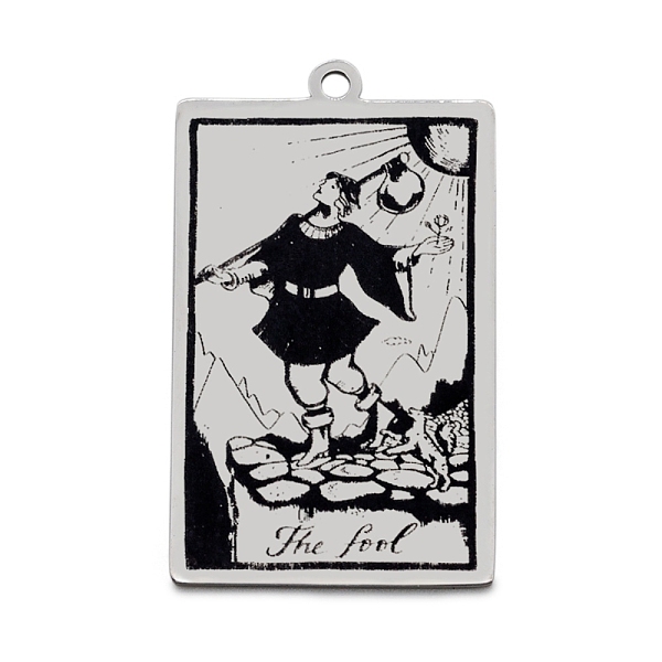 PandaHall 201 Stainless Steel Pendants, Laser Engraved Pattern, Tarot Card Pendants, The Fool 0, 40x24x1mm, Hole: 2mm 201 Stainless Steel...
PandaHall 201 Stainless Steel Pendants, Laser Engraved Pattern, Tarot Card Pendants, The Fool 0, 40x24x1mm, Hole: 2mm 201 Stainless Steel...