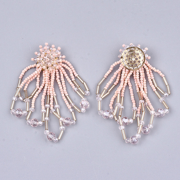 PandaHall Glass Seed Beads Cabochons, with Glass Beads and Iron Sieve Findings, Light Gold, Misty Rose, 67~72x21~24mm Glass Others Red
PandaHall Glass Seed Beads Cabochons, with Glass Beads and Iron Sieve Findings, Light Gold, Misty Rose, 67~72x21~24mm Glass Others Red