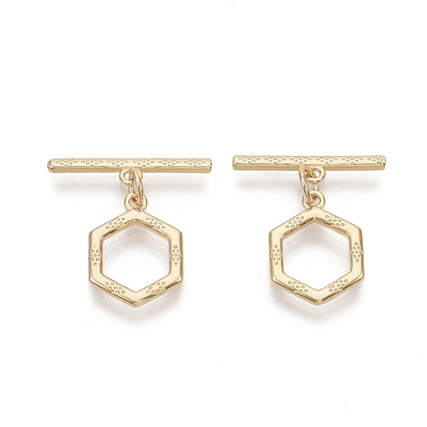 PandaHall Brass Toggle Clasps, Nickel Free, with Jump Rings, Hexagon, Real 18K Gold Plated, Ring: 16x12x1.5mm, Hole: 1.2mm, Bar...
PandaHall Brass Toggle Clasps, Nickel Free, with Jump Rings, Hexagon, Real 18K Gold Plated, Ring: 16x12x1.5mm, Hole: 1.2mm, Bar...