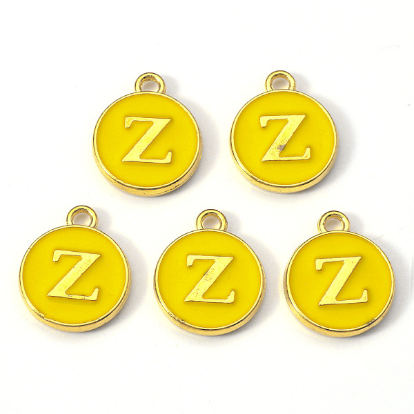 PandaHall Golden Plated Alloy Enamel Charms, Enamelled Sequins, Flat Round with Letter, Gold, Letter.Z, 14x12x2mm, Hole: 1.5mm Alloy+Enamel...
PandaHall Golden Plated Alloy Enamel Charms, Enamelled Sequins, Flat Round with Letter, Gold, Letter.Z, 14x12x2mm, Hole: 1.5mm Alloy+Enamel...