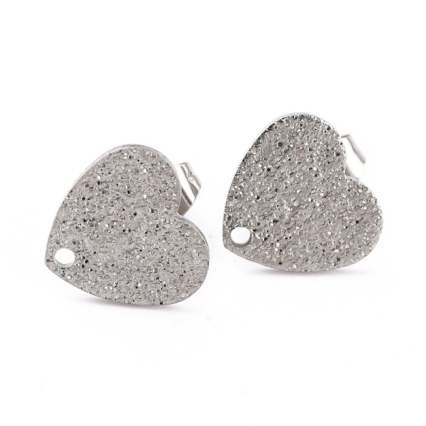 PandaHall 304 Stainless Steel Stud Earring Findings, with Ear Nuts/Earring Backs and Hole, Heart Shape with Textured, Stainless Steel Color...
PandaHall 304 Stainless Steel Stud Earring Findings, with Ear Nuts/Earring Backs and Hole, Heart Shape with Textured, Stainless Steel Color...
