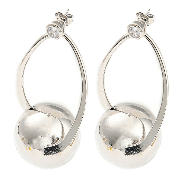 PandaHall Rack Plating Brass Round Ball Dangle Stud Earrings, Long-Lasting Plated, Lead Free & Cadmium Free, Platinum, 49x25mm Cubic..., Clear
PandaHall Rack Plating Brass Round Ball Dangle Stud Earrings, Long-Lasting Plated, Lead Free & Cadmium Free, Platinum, 49x25mm Cubic..., Clear