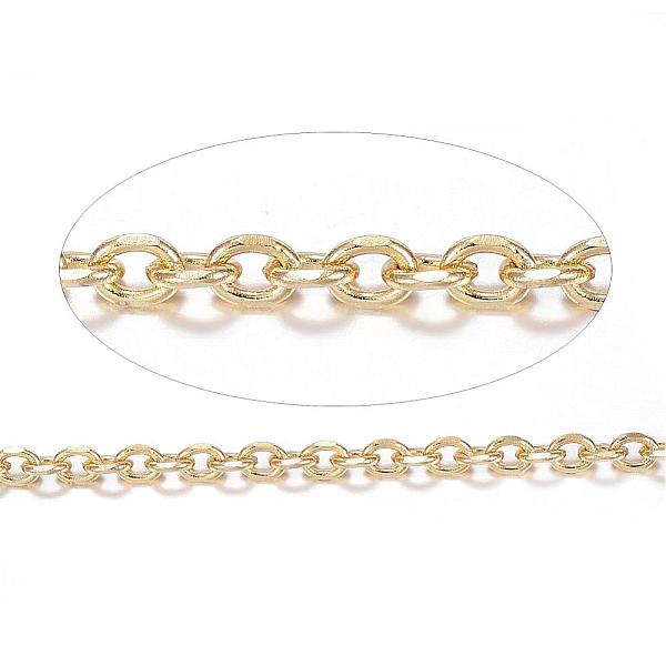 PandaHall Ion Plating(IP) 304 Stainless Steel Cable Chains, Diamond Cut Chains, Unwelded, Faceted, with Spool, Oval, Golden, 4x3x1mm, about...
PandaHall Ion Plating(IP) 304 Stainless Steel Cable Chains, Diamond Cut Chains, Unwelded, Faceted, with Spool, Oval, Golden, 4x3x1mm, about...