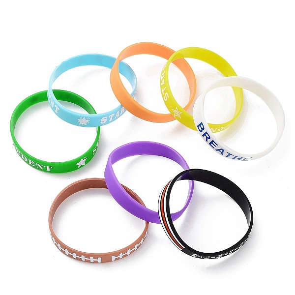 PandaHall Word Silicone Wristbands Bracelets, Cord Bracelets, Mixed Color, Inner Diameter: 2-3/8~2-1/2 inch(6.1~6.4cm) Silicone Word..., Multicolor
PandaHall Word Silicone Wristbands Bracelets, Cord Bracelets, Mixed Color, Inner Diameter: 2-3/8~2-1/2 inch(6.1~6.4cm) Silicone Word..., Multicolor