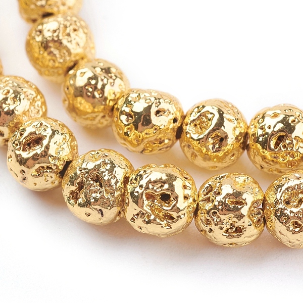 PandaHall Electroplated Natural Lava Rock Bead Strands, Round, Bumpy, Golden Plated, 4~5mm, Hole: 1mm, about 92pcs/strand, 15.35 inch(39cm)..., Gold
PandaHall Electroplated Natural Lava Rock Bead Strands, Round, Bumpy, Golden Plated, 4~5mm, Hole: 1mm, about 92pcs/strand, 15.35 inch(39cm)..., Gold