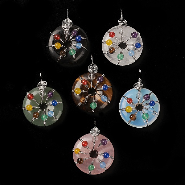 PandaHall Natural & Synthetic Gemstone Pendants, with Platinum Brass Findings, Donut/Pi Disc with Beaded Charms, 41~42x31x11.5~12.5mm, Hole...
PandaHall Natural & Synthetic Gemstone Pendants, with Platinum Brass Findings, Donut/Pi Disc with Beaded Charms, 41~42x31x11.5~12.5mm, Hole...