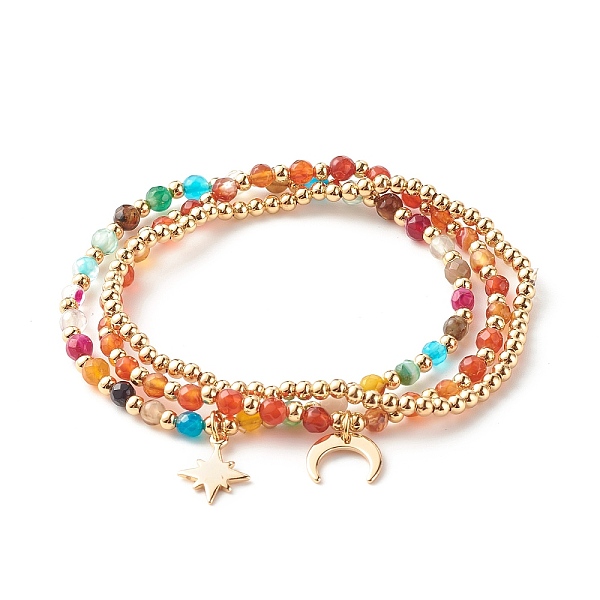 PandaHall Natural Agate Round Beads Stretch Bracelets, Bracelet, Round, Moon & Star Brass Charm Bracelets for Girl Women, Golden, Orange Red...
PandaHall Natural Agate Round Beads Stretch Bracelets, Bracelet, Round, Moon & Star Brass Charm Bracelets for Girl Women, Golden, Orange Red...