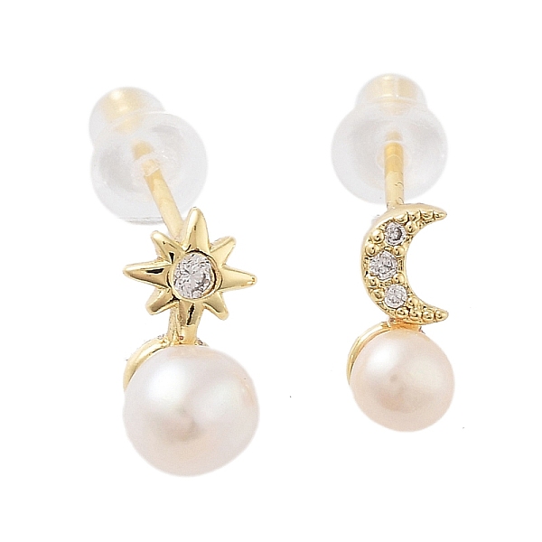 PandaHall Natural Pearl Asymmetrical Stud Earrings, with Brass Micro Pave Cubic Zirconia Findings and 925 Sterling Silver Pins, Sun & Moon..., White
PandaHall Natural Pearl Asymmetrical Stud Earrings, with Brass Micro Pave Cubic Zirconia Findings and 925 Sterling Silver Pins, Sun & Moon..., White