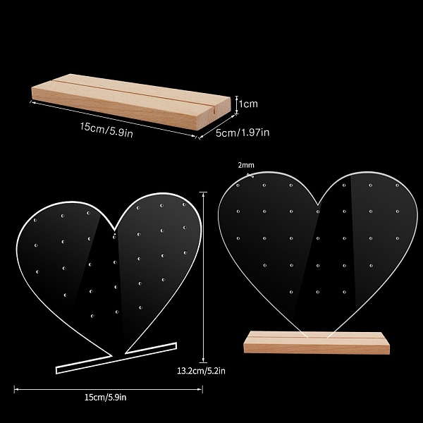 PandaHall Clear Acrylic Earring Jewelry Display Stands, Earring Organzier Holder with Wooden Base, Heart, 13.2x15x0.2cm Acrylic Heart Clear
PandaHall Clear Acrylic Earring Jewelry Display Stands, Earring Organzier Holder with Wooden Base, Heart, 13.2x15x0.2cm Acrylic Heart Clear