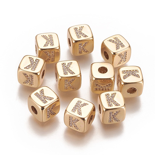 PandaHall Brass Micro Pave Cubic Zirconia Beads, Horizontal Hole, Real 18K Gold Plated, Long-Lasting Plated, Cube with Letter, Clear...
PandaHall Brass Micro Pave Cubic Zirconia Beads, Horizontal Hole, Real 18K Gold Plated, Long-Lasting Plated, Cube with Letter, Clear...