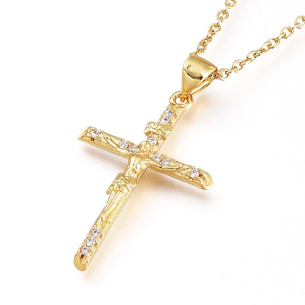 PandaHall Easter Theme Brass Micro Pave Clear Cubic Zirconia Pendant Necklaces, with 304 Stainless Steel Cable Chains, Crucifix Cross...
PandaHall Easter Theme Brass Micro Pave Clear Cubic Zirconia Pendant Necklaces, with 304 Stainless Steel Cable Chains, Crucifix Cross...
