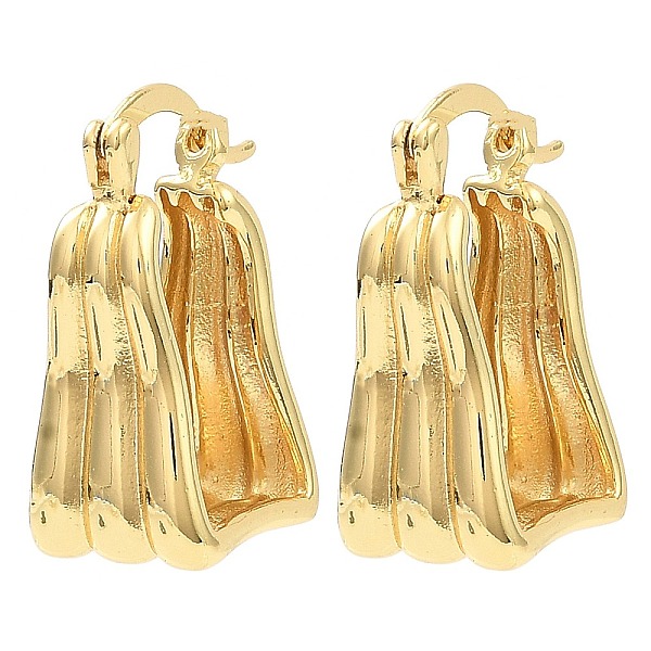 PandaHall Rack Plating Brass Hoop Earrings, Twist Trapezoid, Real 16K Gold Plated, 27x15.5x11.5mm Brass Trapezoid
PandaHall Rack Plating Brass Hoop Earrings, Twist Trapezoid, Real 16K Gold Plated, 27x15.5x11.5mm Brass Trapezoid