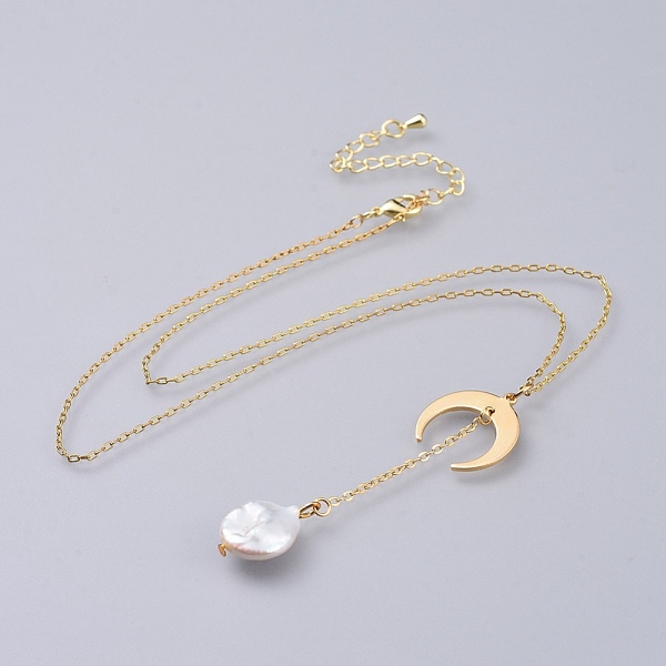 PandaHall Natural Baroque Pearl Keshi Pearl Pendant Necklaces, with Brass Pendants, Cable Chains and Lobster Claw Clasps, Double...
PandaHall Natural Baroque Pearl Keshi Pearl Pendant Necklaces, with Brass Pendants, Cable Chains and Lobster Claw Clasps, Double...