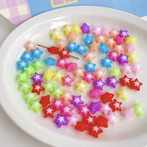PandaHall Opaque Acrylic Bead, Star, Mixed Color, 16x16.8x9.6mm, Hole: 3mm, 560pcs/500g Acrylic Star Multicolor
PandaHall Opaque Acrylic Bead, Star, Mixed Color, 16x16.8x9.6mm, Hole: 3mm, 560pcs/500g Acrylic Star Multicolor