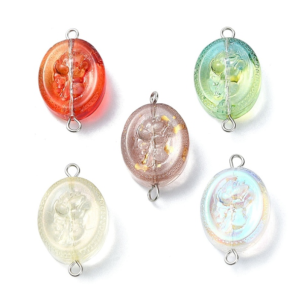 PandaHall Glass Connector Charms, with Iron Double Loops, Oval Links, Mixed Color, Platinum, 25x18x8.5mm, Hole: 1.8mm Glass Oval
PandaHall Glass Connector Charms, with Iron Double Loops, Oval Links, Mixed Color, Platinum, 25x18x8.5mm, Hole: 1.8mm Glass Oval