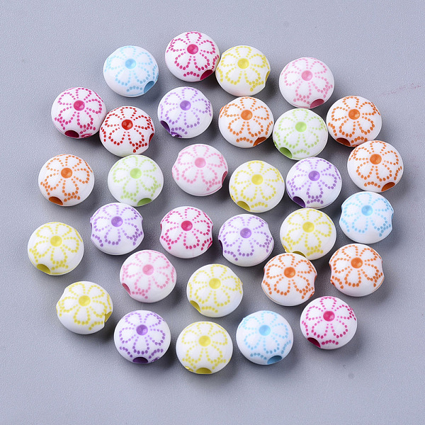 PandaHall Craft Style Acrylic Beads, Flat Round with Flower, Mixed Color, 9.5x10x6mm, Hole: 2.5mm, about 1500pcs/500g Acrylic Flat Round..., Multicolor
PandaHall Craft Style Acrylic Beads, Flat Round with Flower, Mixed Color, 9.5x10x6mm, Hole: 2.5mm, about 1500pcs/500g Acrylic Flat Round..., Multicolor