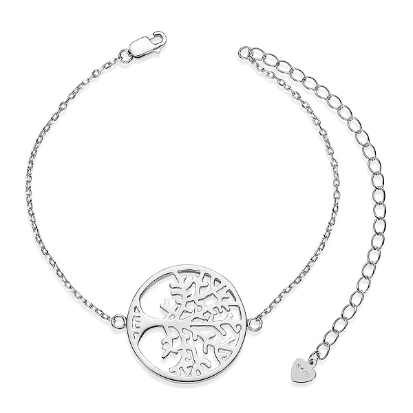 PandaHall SHEGRACE Rhodium Plated 925 Sterling Silver Link Bracelets, with Cable Chains, Flat Round with Tree, Platinum, 6-1/2 inch(16.5cm)...
PandaHall SHEGRACE Rhodium Plated 925 Sterling Silver Link Bracelets, with Cable Chains, Flat Round with Tree, Platinum, 6-1/2 inch(16.5cm)...