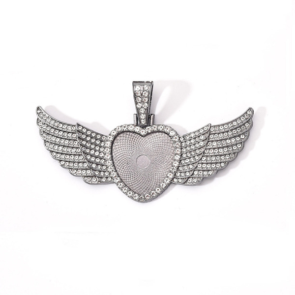 PandaHall Alloy Pendant Cabochon Settings, with Crystal Rhinestone, Cadmium Free & Lead Free, Heart with Wing, Gunmetal, Tray: 23x25mm..., Clear
PandaHall Alloy Pendant Cabochon Settings, with Crystal Rhinestone, Cadmium Free & Lead Free, Heart with Wing, Gunmetal, Tray: 23x25mm..., Clear