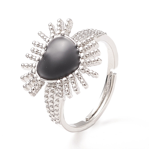 PandaHall Black Cubic Zirconia Heart Sun Adjustable Ring, Brass Jewelry for Women, Cadmium Free & Lead Free, Platinum, Inner Diameter...
PandaHall Black Cubic Zirconia Heart Sun Adjustable Ring, Brass Jewelry for Women, Cadmium Free & Lead Free, Platinum, Inner Diameter...
