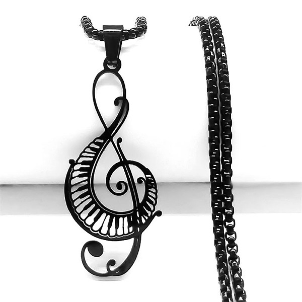 PandaHall 304 Stainless Steel Pendant Necklaces, Musical Note, Black, 23.62 inch(60cm) 304 Stainless Steel Musical Note
PandaHall 304 Stainless Steel Pendant Necklaces, Musical Note, Black, 23.62 inch(60cm) 304 Stainless Steel Musical Note