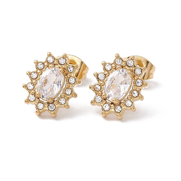 PandaHall Cubic Zirconia & Rhinestone Oval Flower Stud Earrings, Ion Plating(IP) 304 Stainless Steel Jewelry for Women, Golden, Clear...
PandaHall Cubic Zirconia & Rhinestone Oval Flower Stud Earrings, Ion Plating(IP) 304 Stainless Steel Jewelry for Women, Golden, Clear...