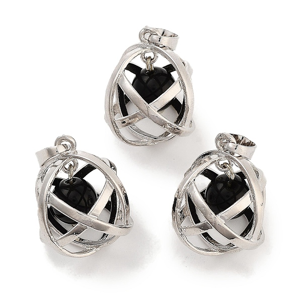 PandaHall Natural Obsidian Round Ball Pendants, Rack Plating Platinum Tone Brass Oval Charms, Cadmium Free & Lead Free, 21x16x18mm, Hole...
PandaHall Natural Obsidian Round Ball Pendants, Rack Plating Platinum Tone Brass Oval Charms, Cadmium Free & Lead Free, 21x16x18mm, Hole...