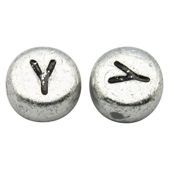 PandaHall Silver Color Plated Acrylic Horizontal Hole Letter Beads, Flat Round, Letter.Y, 7x3.5mm, Hole: 1mm, about 302pcs/42g Acrylic Flat...
PandaHall Silver Color Plated Acrylic Horizontal Hole Letter Beads, Flat Round, Letter.Y, 7x3.5mm, Hole: 1mm, about 302pcs/42g Acrylic Flat...