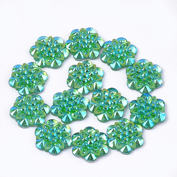 PandaHall Resin Rhinestone Cabochons, Flower, Sea Green, 12x11x3mm Resin Flower Green
PandaHall Resin Rhinestone Cabochons, Flower, Sea Green, 12x11x3mm Resin Flower Green