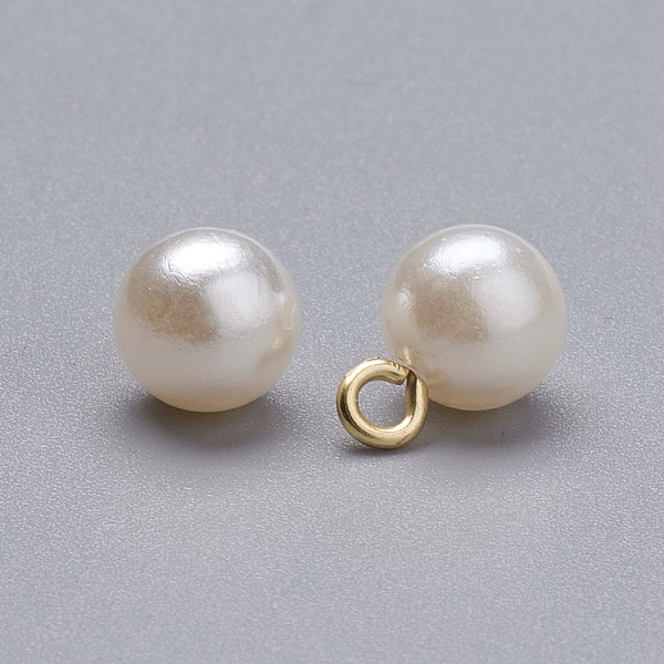 PandaHall Acrylic Pearl Pendants, with Golden Tone Iron Loop, Round, White, 15x10mm, Hole: 2.5mm Iron+Acrylic Round White
PandaHall Acrylic Pearl Pendants, with Golden Tone Iron Loop, Round, White, 15x10mm, Hole: 2.5mm Iron+Acrylic Round White