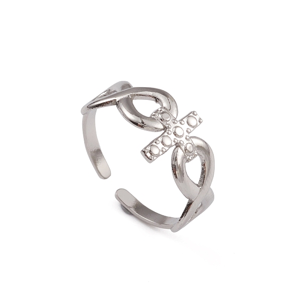 PandaHall 304 Stainless Steel Cross & Infinity Open Cuff Rings for Women, Stainless Steel Color, US Size 7 1/4(17.5mm) 304 Stainless Steel
PandaHall 304 Stainless Steel Cross & Infinity Open Cuff Rings for Women, Stainless Steel Color, US Size 7 1/4(17.5mm) 304 Stainless Steel