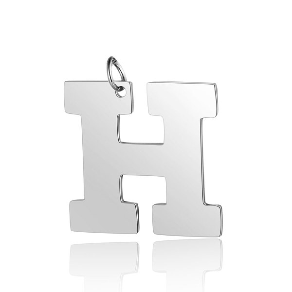 PandaHall 201 Stainless Steel Pendants, Letter, Stainless Steel Color, Letter.H, 30x31.5x1.5mm, Hole: 4.5mm 201 Stainless Steel Letter H
PandaHall 201 Stainless Steel Pendants, Letter, Stainless Steel Color, Letter.H, 30x31.5x1.5mm, Hole: 4.5mm 201 Stainless Steel Letter H