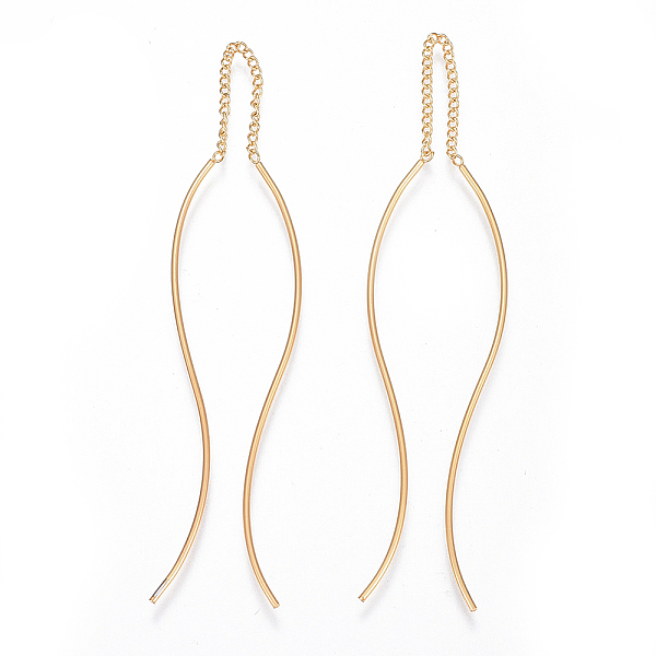 PandaHall 304 Stainless Steel Dangle Earrings, Wave, Golden, 123mm, Pin: 0.8mm 304 Stainless Steel
PandaHall 304 Stainless Steel Dangle Earrings, Wave, Golden, 123mm, Pin: 0.8mm 304 Stainless Steel