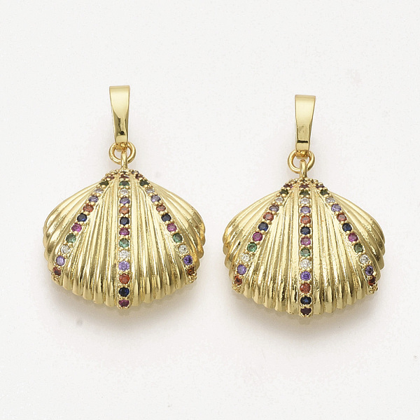 PandaHall Brass Micro Pave Cubic Zirconia Pendants, Shell Shape, Colorful, Golden, 18x17x4.5mm, Hole: 3.5x5mm Brass+Cubic Zirconia Shell...
PandaHall Brass Micro Pave Cubic Zirconia Pendants, Shell Shape, Colorful, Golden, 18x17x4.5mm, Hole: 3.5x5mm Brass+Cubic Zirconia Shell...