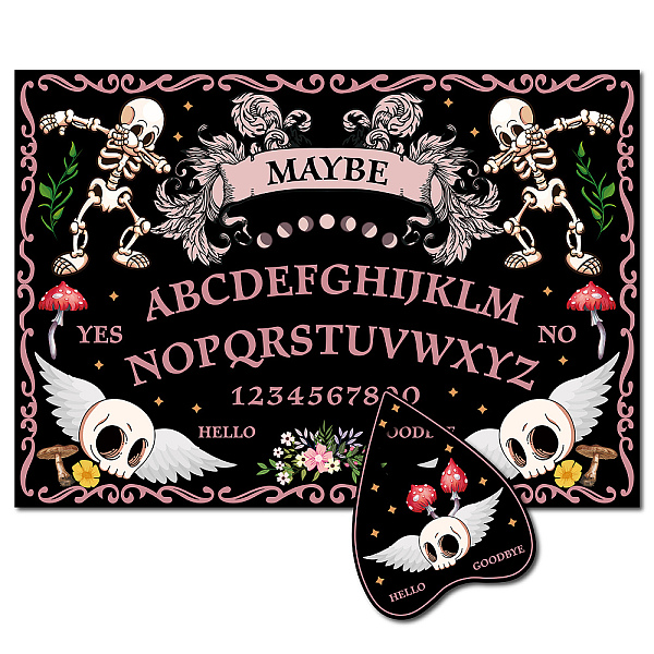 PandaHall CREATCABIN Pendulum Dowsing Divination Board Set Black Pink Skull Wood Spirit Talking Board with Heart Planchette Rectangle Spirit...
PandaHall CREATCABIN Pendulum Dowsing Divination Board Set Black Pink Skull Wood Spirit Talking Board with Heart Planchette Rectangle Spirit...