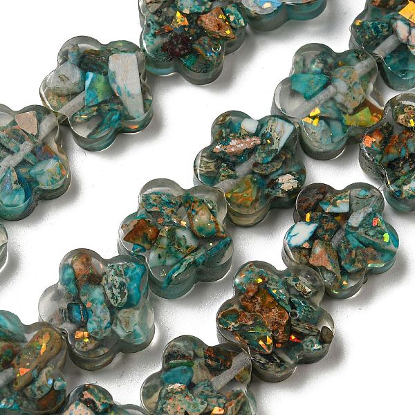 PandaHall Dyed Natural Imperial Jasper with Resin Beads Strands, Flower, Dark Cyan, 15x16x5.5mm, Hole: 1.2mm, about 12pcs/strand, 8.46''...
PandaHall Dyed Natural Imperial Jasper with Resin Beads Strands, Flower, Dark Cyan, 15x16x5.5mm, Hole: 1.2mm, about 12pcs/strand, 8.46''...